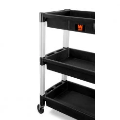 300 lbs. Capacity 32 in. x 18.5 in. Triple Decker Service 3-Tray and Utility Cart by WEN -Outlet WEN Store black wen tool carts 73163 44 1000
