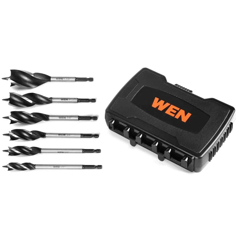 Tri-Flute Versatile Steel Auger Drill Bit Set with Carrying Case (6-Piece) by WEN 3 Tri-Flute Versatile Steel Auger Drill Bit Set with Carrying Case (6-Piece) by WEN