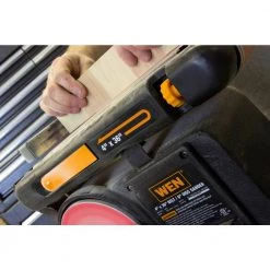 4.3 Amp Corded 4 in. x 36 in. Belt and 6 in. Disc Sander with Cast Iron Base by WEN -Outlet WEN Store wen belt sanders 6502t fa 1000