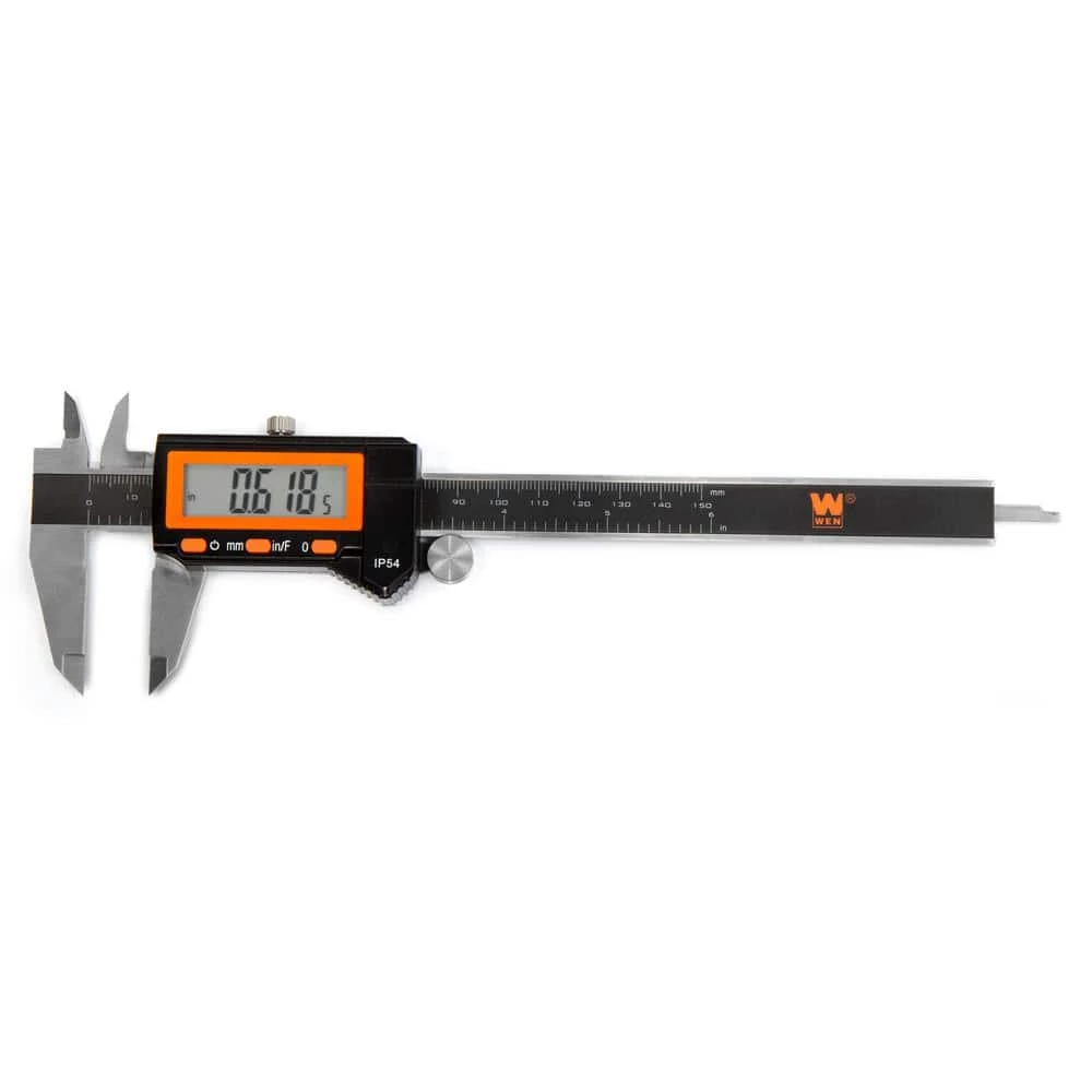 6.1 in. Electronic Stainless-Steel Water-Resistant Digital Caliper with LCD Readout and Storage Case IP54 Rated by WEN 4 6.1 in. Electronic Stainless-Steel Water-Resistant Digital Caliper with LCD Readout and Storage Case IP54 Rated by WEN - Image 2