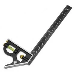 12 in. Aluminum Combination Square with Bubble Level by WEN