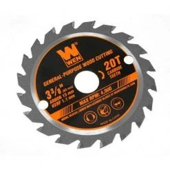3-3/8 in. 20-Tooth Professional Woodworking Saw Blade for Compact and Mini Circular Saws by WEN -Outlet WEN Store wen circular saw blades bl0320 1f 1000