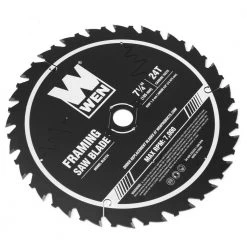 7.25 in. 24-Tooth Carbide-Tipped Professional Framing Saw Blade for Miter Saws and Circular Saws by WEN 9 7.25 in. 24-Tooth Carbide-Tipped Professional Framing Saw Blade for Miter Saws and Circular Saws by WEN -Outlet WEN Store wen circular saw blades bl0724 1f 1000
