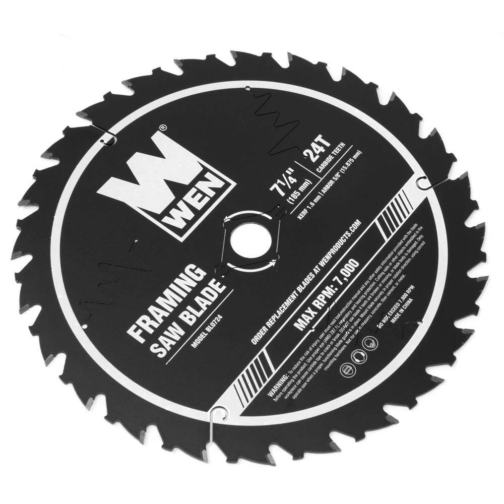 7.25 in. 24-Tooth Carbide-Tipped Professional Framing Saw Blade for Miter Saws and Circular Saws by WEN 6 7.25 in. 24-Tooth Carbide-Tipped Professional Framing Saw Blade for Miter Saws and Circular Saws by WEN - Image 4