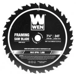 7.25 in. 24-Tooth Carbide-Tipped Professional Framing Saw Blade for Miter Saws and Circular Saws by WEN