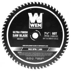 7.25 in. 60-Tooth Carbide-Tipped Professional Ultra Fine-Finish Circular Saw Blade with Cool-Cut Coating by WEN