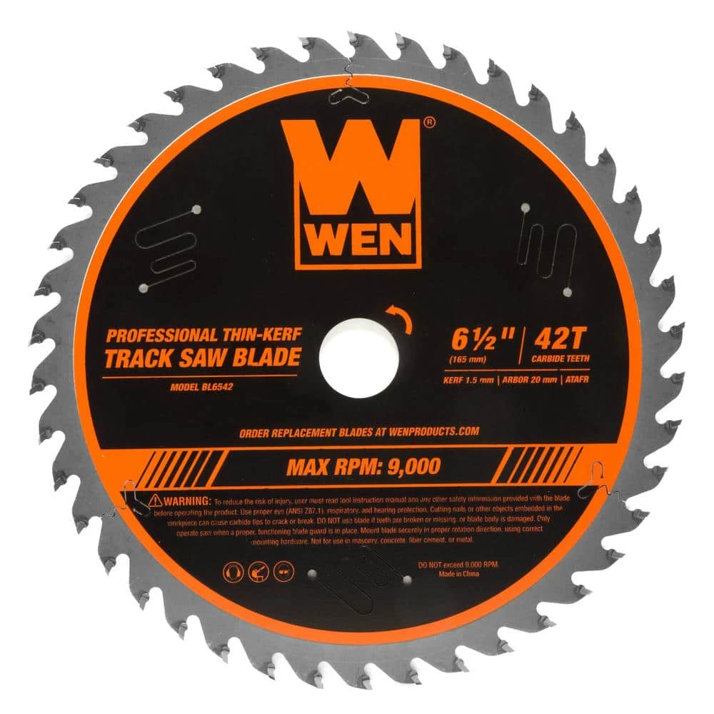 6.5 in. 42-Tooth Carbide-Tipped Thin-Kerf Professional ATAFR Track Saw Blade by WEN 3 6.5 in. 42-Tooth Carbide-Tipped Thin-Kerf Professional ATAFR Track Saw Blade by WEN