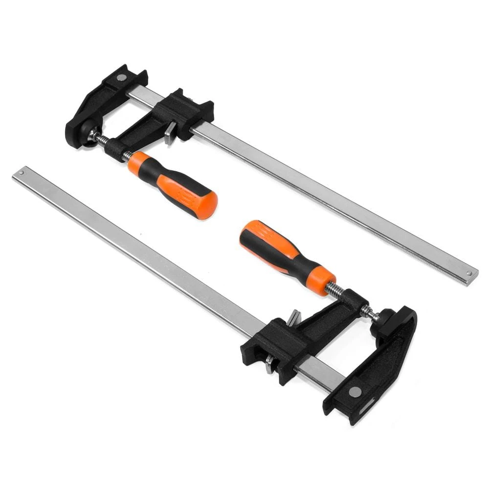 12 in. x 2.5 in. Quick-Adjust Steel Bar Clamps with Throat and Micro-Adjustment Handle (2-Pack) by WEN 4 12 in. x 2.5 in. Quick-Adjust Steel Bar Clamps with Throat and Micro-Adjustment Handle (2-Pack) by WEN - Image 2