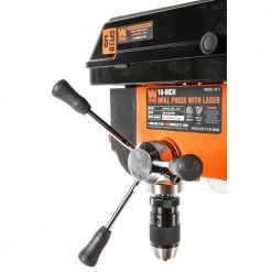 3.2 Amp 10 in. 5-Speed Cast Iron Benchtop Drill Press with Laser and 1/2 in. Keyless Chuck by WEN -Outlet WEN Store wen drill presses 4211 1f 1000