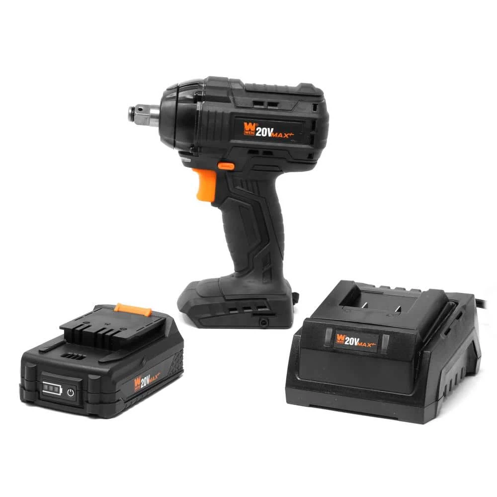 20-Volt Max Brushless Cordless 1/2 in. Impact Wrench with 2.0 Ah Lithium-Ion Battery and Charger by WEN 7 20-Volt Max Brushless Cordless 1/2 in. Impact Wrench with 2.0 Ah Lithium-Ion Battery and Charger by WEN - Image 5