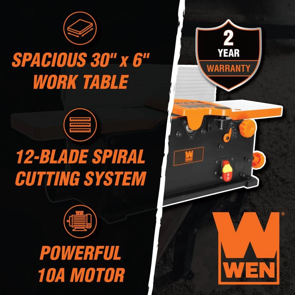 10 Amp 6 in. Spiral Benchtop Jointer by WEN 4 10 Amp 6 in. Spiral Benchtop Jointer by WEN - Image 2
