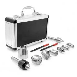 MT2 Wood Lathe Drive and Live Center Kit with Aluminum Case (9-Piece) by WEN