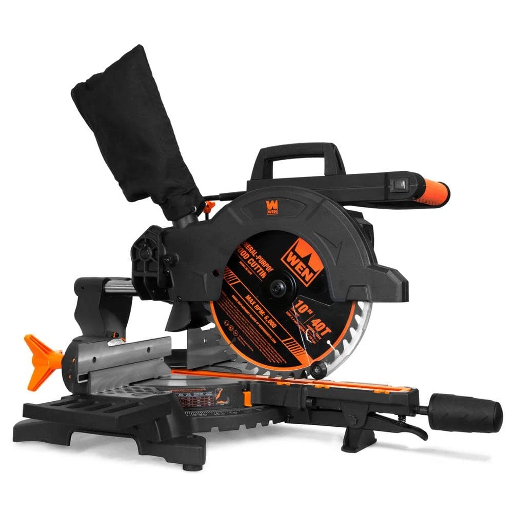15 Amp 10 in. Single Bevel Compact Sliding Compound Miter Saw with Laser by WEN 5 15 Amp 10 in. Single Bevel Compact Sliding Compound Miter Saw with Laser by WEN - Image 3