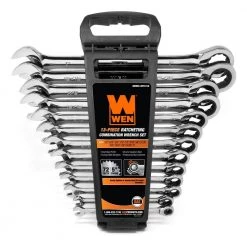Professional-Grade Ratcheting SAE Combination Wrench Set with Storage Rack (13-Piece) by WEN -Outlet WEN Store wen ratcheting wrenches wr131a 4f 1000