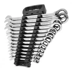 Professional-Grade Ratcheting SAE Combination Wrench Set with Storage Rack (13-Piece) by WEN