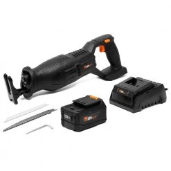 20-Volt Max Brushless Cordless Reciprocating Saw with 4.0 Ah Lithium-Ion Battery and Charger by WEN