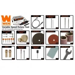 1 Amp Variable Speed Rotary Tool with 100+ Accessories, Carrying Case and Flex Shaft by WEN -Outlet WEN Store wen rotary tools 23103 44 1000