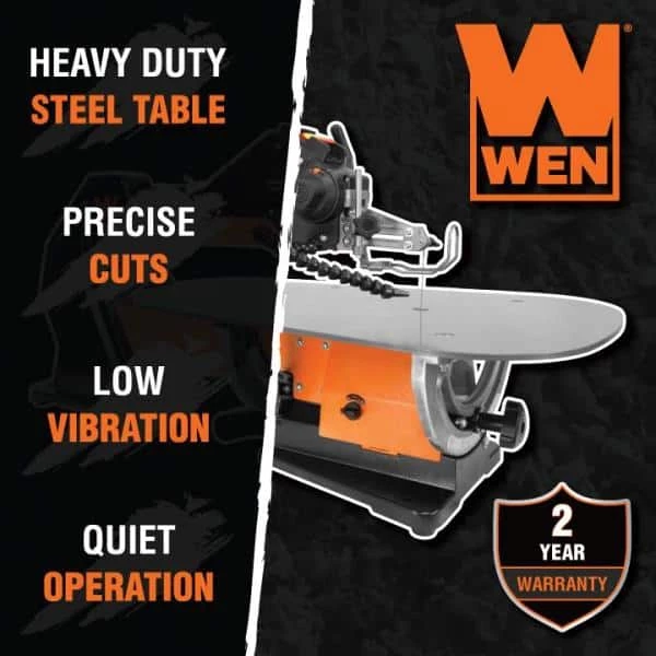 21 in. 1.6 Amp Variable Speed Parallel Arm Scroll Saw with Extra-Large Dual-Bevel Steel Table by WEN 4 21 in. 1.6 Amp Variable Speed Parallel Arm Scroll Saw with Extra-Large Dual-Bevel Steel Table by WEN - Image 2