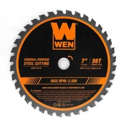 7 in. 36-Tooth Carbide-Tipped Professional Saw Blade for Steel Cutting by WEN