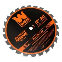 10 in. 24-Tooth Carbide-Tipped Professional Multi-Material Framing Saw Blade by WEN 9 10 in. 24-Tooth Carbide-Tipped Professional Multi-Material Framing Saw Blade by WEN -Outlet WEN Store wen table saw blades miter saw blades bl1024 1f 1000