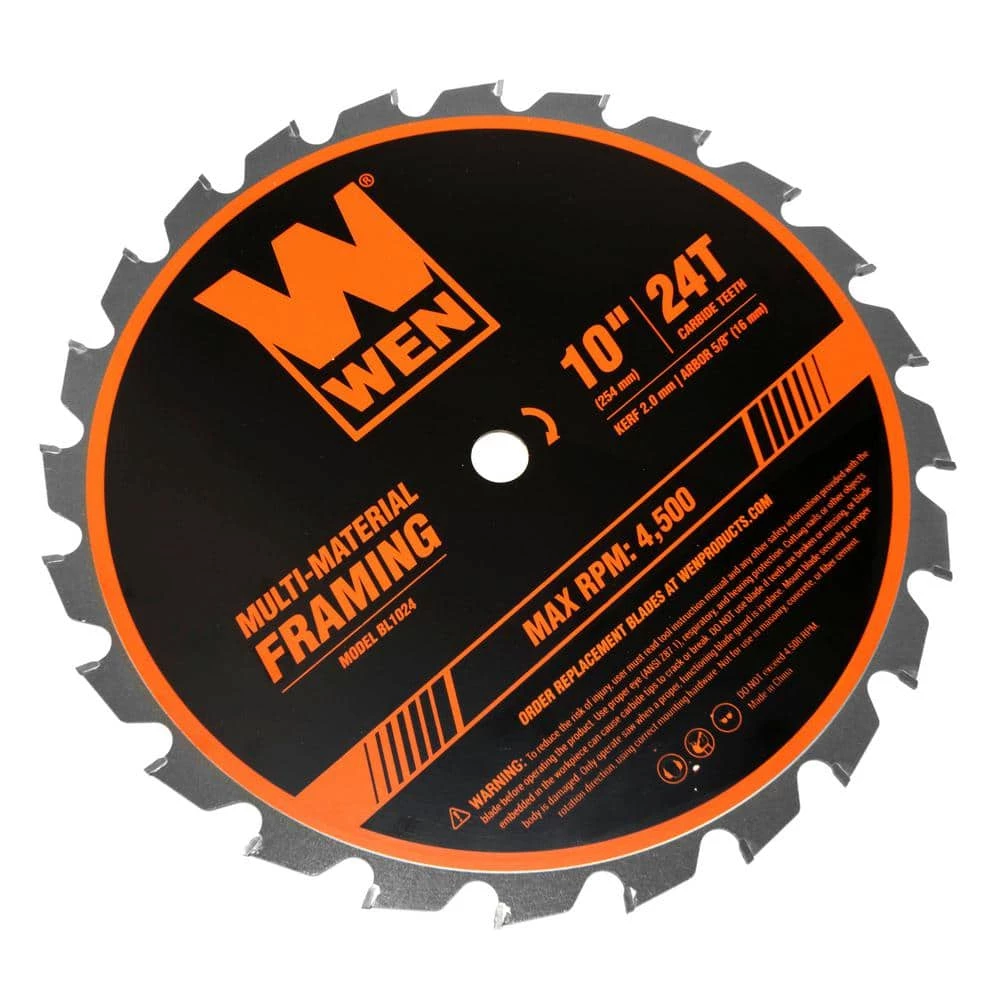 10 in. 24-Tooth Carbide-Tipped Professional Multi-Material Framing Saw Blade by WEN 6 10 in. 24-Tooth Carbide-Tipped Professional Multi-Material Framing Saw Blade by WEN - Image 4