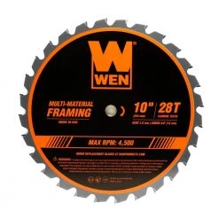 10 in. 28-Tooth Carbide-Tipped Professional Multi-Material Framing Saw Blade by WEN