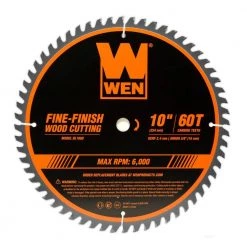 10 in. 60-Tooth Fine-Finish Professional Woodworking Saw Blade for Miter Saws and Table Saws by WEN