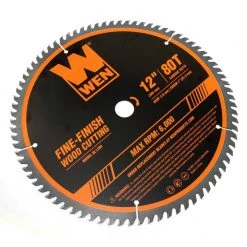 12 in. 32-Tooth and 80-Tooth Carbide-Tipped Professional Woodworking Saw Blade Set (2-Pack) by WEN -Outlet WEN Store wen table saw blades miter saw blades bl1232 2 44 1000