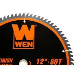 12 in. 32-Tooth and 80-Tooth Carbide-Tipped Professional Woodworking Saw Blade Set (2-Pack) by WEN -Outlet WEN Store wen table saw blades miter saw blades bl1232 2 4f 1000