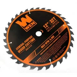 12 in. 32-Tooth and 80-Tooth Carbide-Tipped Professional Woodworking Saw Blade Set (2-Pack) by WEN -Outlet WEN Store wen table saw blades miter saw blades bl1232 2 66 1000