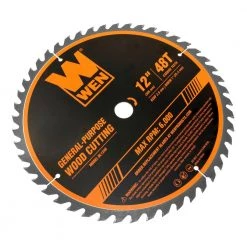 12 in. 48-Tooth Carbide-Tipped Professional Woodworking Saw Blade for Miter Saws and Table Saws by WEN -Outlet WEN Store wen table saw blades miter saw blades bl1248 1f 1000