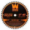 12 in. 48-Tooth Carbide-Tipped Professional Woodworking Saw Blade for Miter Saws and Table Saws by WEN -Outlet WEN Store wen table saw blades miter saw blades bl1248 64 1000