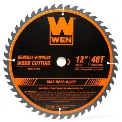12 in. 48-Tooth Carbide-Tipped Professional Woodworking Saw Blade for Miter Saws and Table Saws by WEN