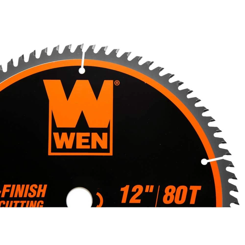 12 in. 80-Tooth Fine-Finish Professional Woodworking Saw Blade for Miter Saws and Table Saws by WEN 4 12 in. 80-Tooth Fine-Finish Professional Woodworking Saw Blade for Miter Saws and Table Saws by WEN - Image 2