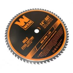 14 in. 66-Tooth Carbide-Tipped Professional Metal Saw Blade for Mild Steel Cutting by WEN -Outlet WEN Store wen table saw blades miter saw blades bl1466 1f 1000