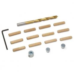 1/4 in. Wooden Doweling Kit with Drill Bit, Stop Collar and Fluted Birch Wood Dowels by WEN