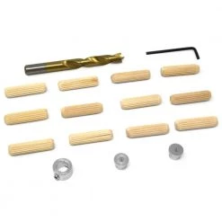 3/8 in. Wooden Doweling Kit with Drill Bit, Stop Collar and Fluted Birch Wood Dowels by WEN