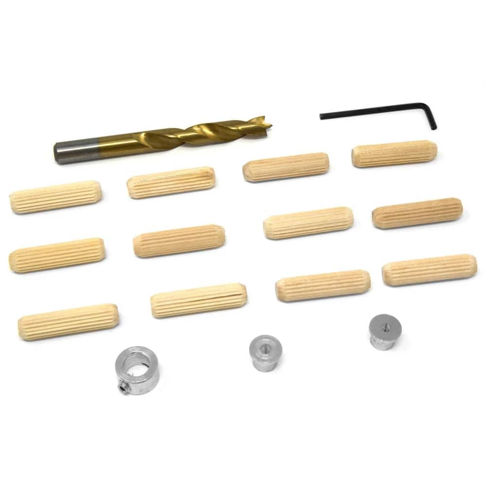3/8 in. Wooden Doweling Kit with Drill Bit, Stop Collar and Fluted Birch Wood Dowels by WEN 3 3/8 in. Wooden Doweling Kit with Drill Bit, Stop Collar and Fluted Birch Wood Dowels by WEN