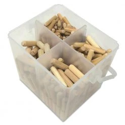 Fluted Dowel Pin Variety Bucket with 1/4 in., 5/16 in., and 3/8 in. Woodworking Dowels (400-Piece) by WEN -Outlet WEN Store wen wood biscuits jn400d 1f 1000
