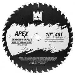 Apex 10 in. 40-Tooth Carbide-Tipped General-Purpose Industrial-Grade Woodworking Saw Blade with Cool-Cut Coating by WEN