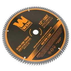 12 in. 100-Tooth Carbide-Tipped Ultra-Fine Finish Professional Woodworking Saw Blade for Miter Saws and Table Saws by WEN 9 12 in. 100-Tooth Carbide-Tipped Ultra-Fine Finish Professional Woodworking Saw Blade for Miter Saws and Table Saws by WEN -Outlet WEN Store wen wood carving discs bl1200 1f 1000