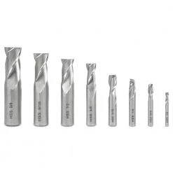 2-Flute HSS End Mill Set for Milling Machines (8-Piece) by WEN