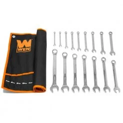 Professional-Grade Metric Combination Wrench Set with Storage Pouch (16-Piece) by WEN