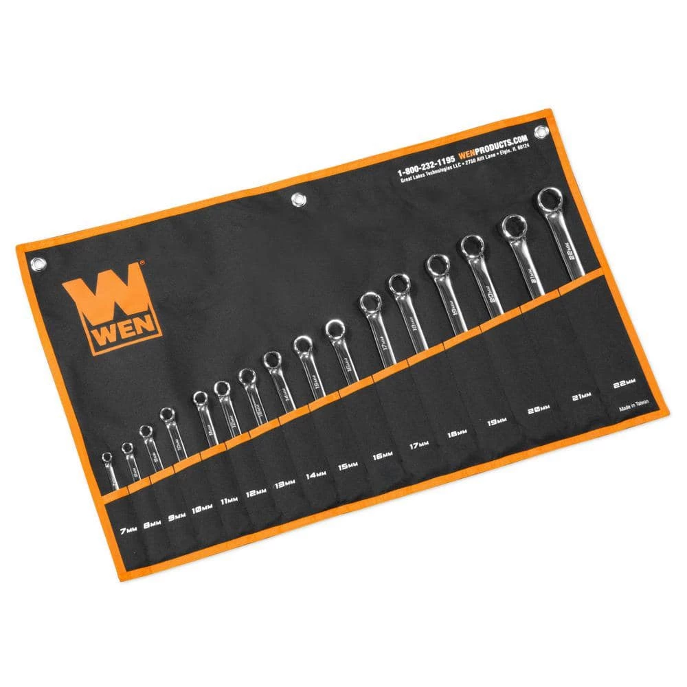 Professional-Grade Metric Combination Wrench Set with Storage Pouch (16-Piece) by WEN 4 Professional-Grade Metric Combination Wrench Set with Storage Pouch (16-Piece) by WEN - Image 2